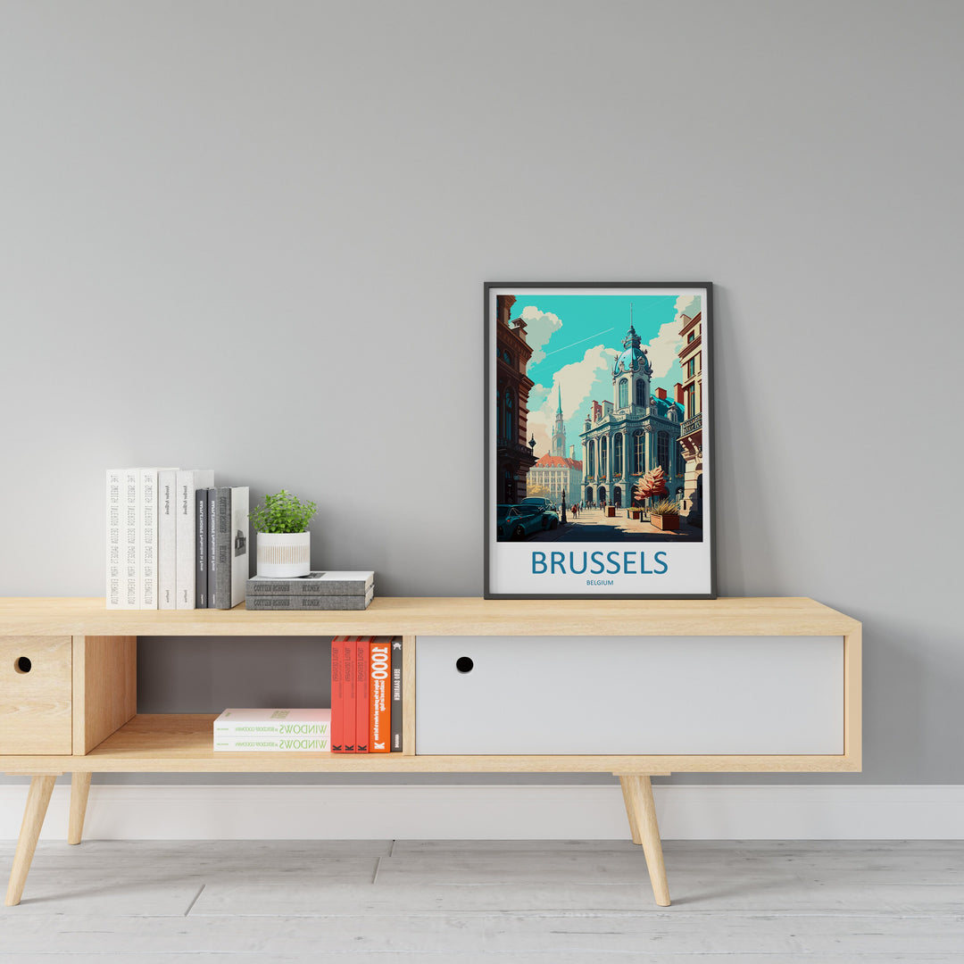 Brussels Travel Print Wall Art Brussels Wall Hanging Home Décor Brussels Gift Art Lovers Belgium Art Lover Gift Brussels Wall Décor