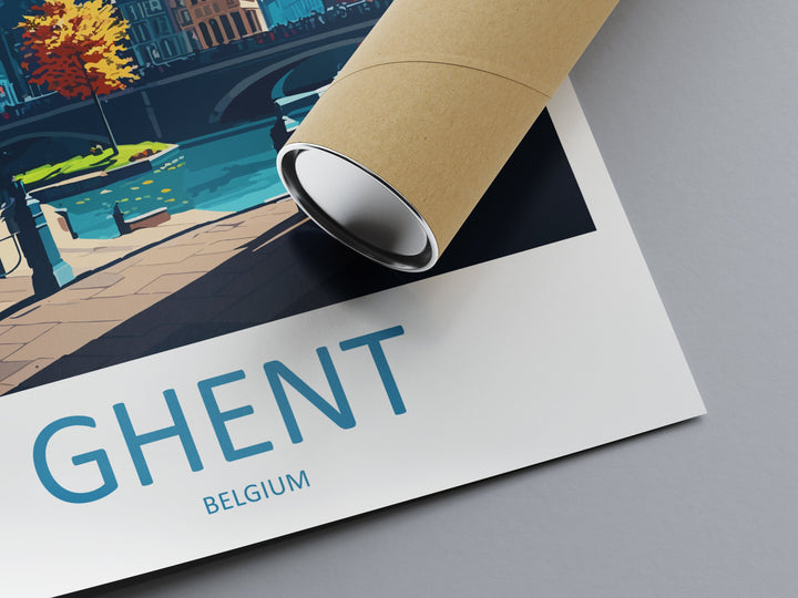 Ghent Travel Print Wall Art Ghent Wall Hanging Home Décor Ghent Gift Art Lovers Belgium Art Lover Gift Ghent Wall Décor
