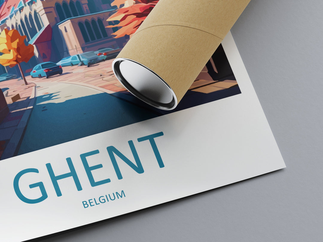 Ghent Travel Print Wall Art Ghent Wall Hanging Home Décor Ghent Gift Art Lovers Belgium Art Lover Gift Ghent Wall Décor