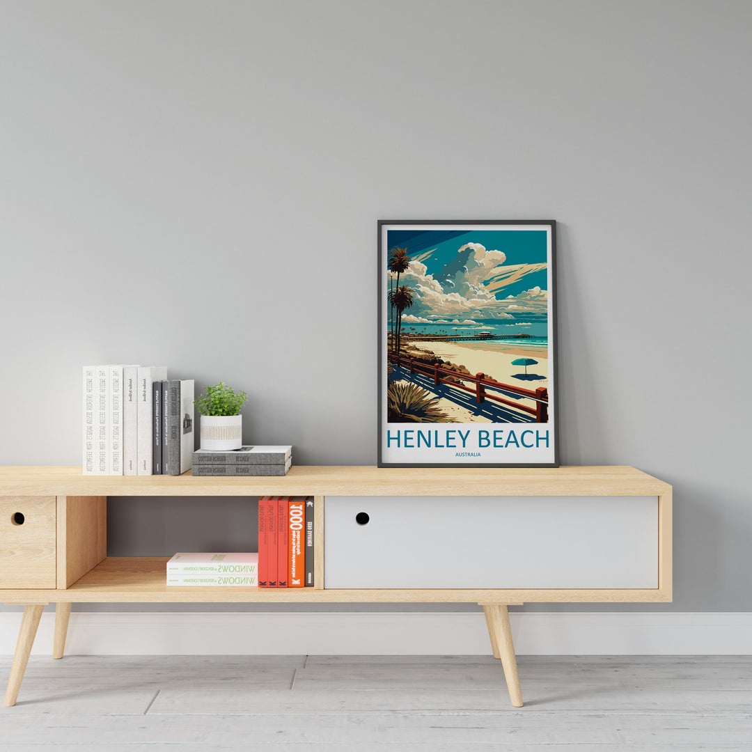 Henley Beach Travel Print Wall Art Henley Beach Wall Hanging Home Décor Henley Beach Gift Art Lovers Wall Art Australia Travel Print