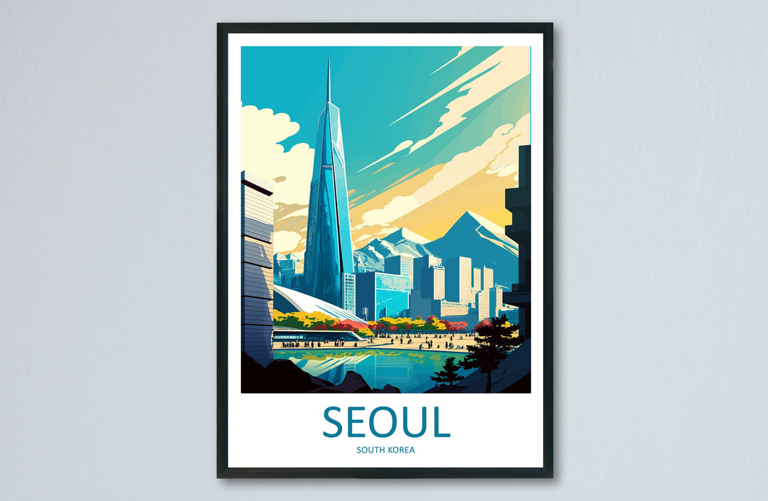Seoul Travel Print Wall Art Seoul Wall Hanging Home Décor Seoul Gift Art Lovers South Korea Art Lover Gift Seoul Wall Décor