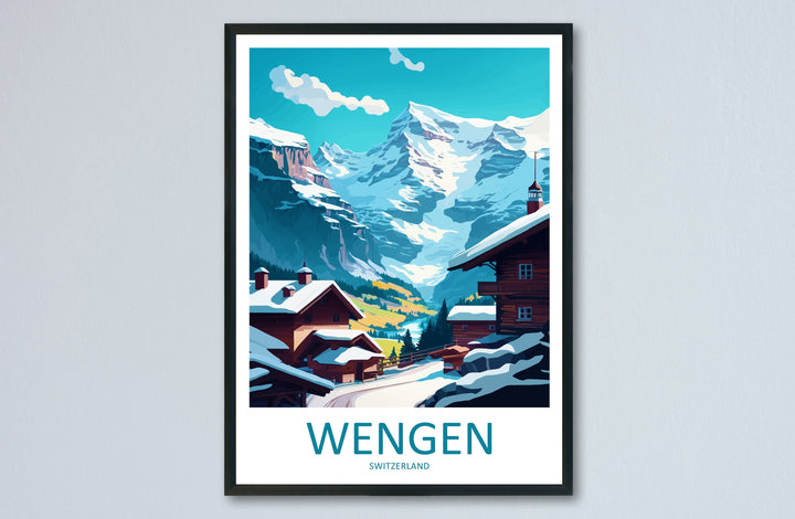 Wengen Travel Print Wall Art Wengen Wall Hanging Home Décor Wengen Gift Art Lovers Switzerland Art Lover Gift Wengen Travel Art