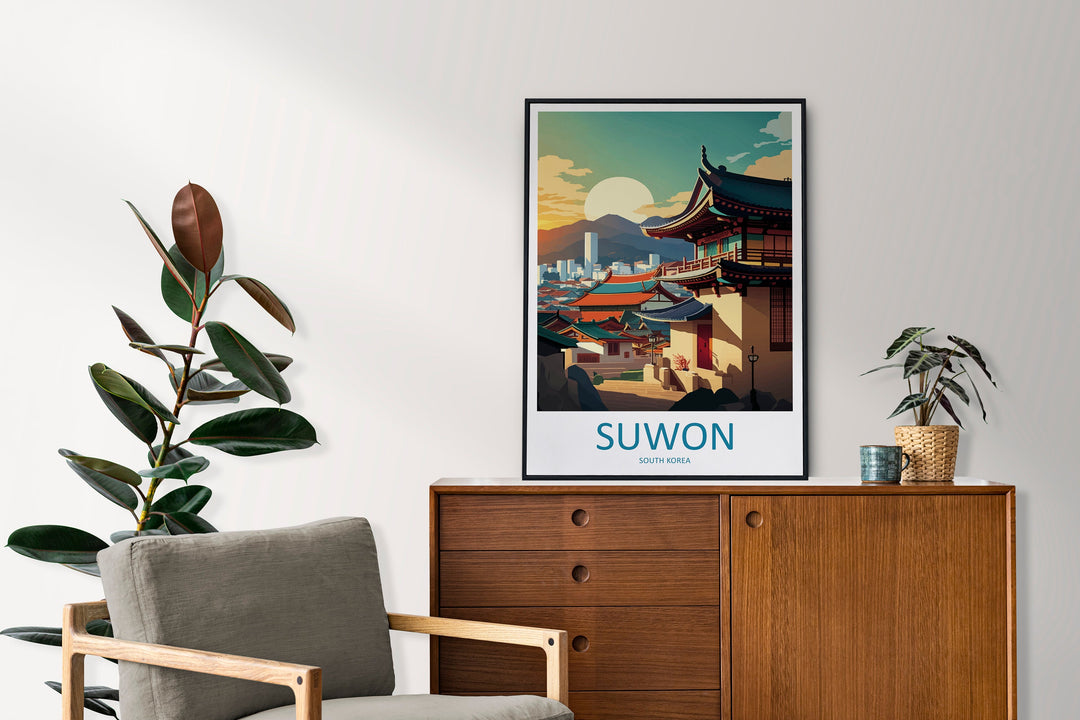 Suwon Travel Print Wall Art Suwon Wall Hanging Home Décor Suwon Gift Art Lovers South Korea Art Lover Gift Suwon Wall Décor