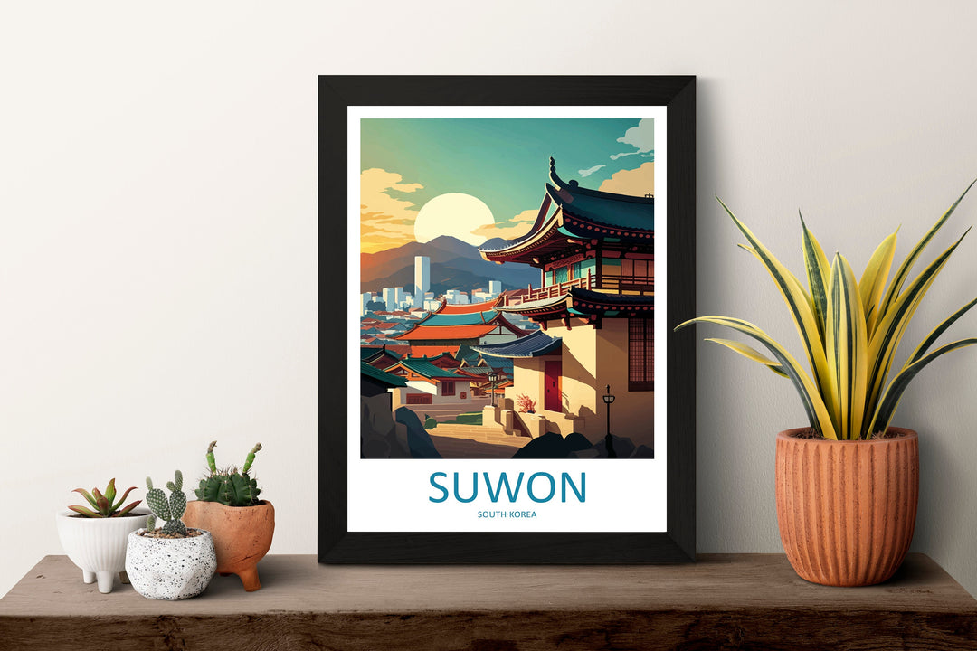 Suwon Travel Print Wall Art Suwon Wall Hanging Home Décor Suwon Gift Art Lovers South Korea Art Lover Gift Suwon Wall Décor