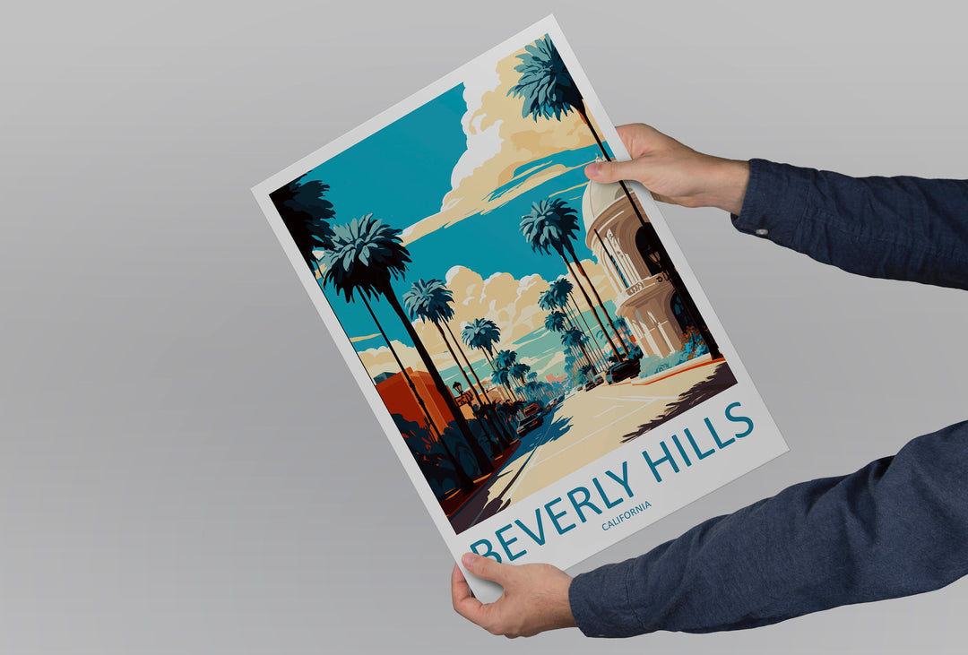 Beverly Hills Travel Print Wall Art Beverly Hills Wall Hanging Home Décor Beverly Hills Gift Art Lovers California Lover Gift Beverly Hills