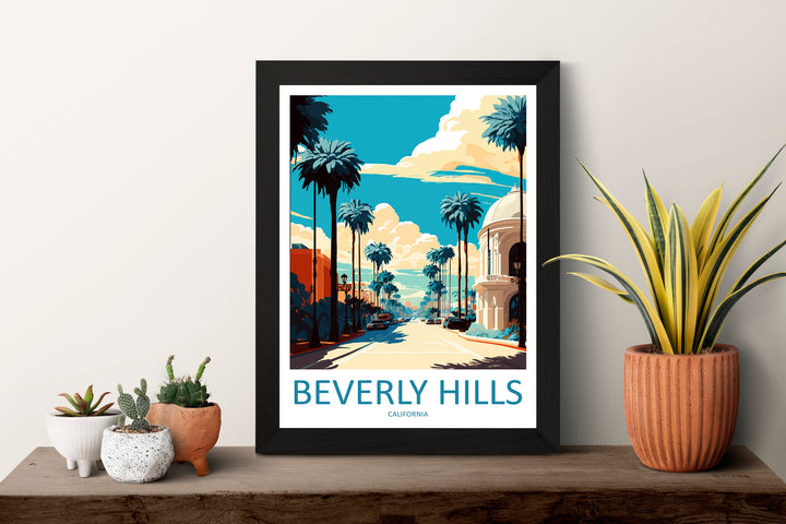 Beverly Hills Travel Print Wall Art Beverly Hills Wall Hanging Home Décor Beverly Hills Gift Art Lovers California Lover Gift Beverly Hills