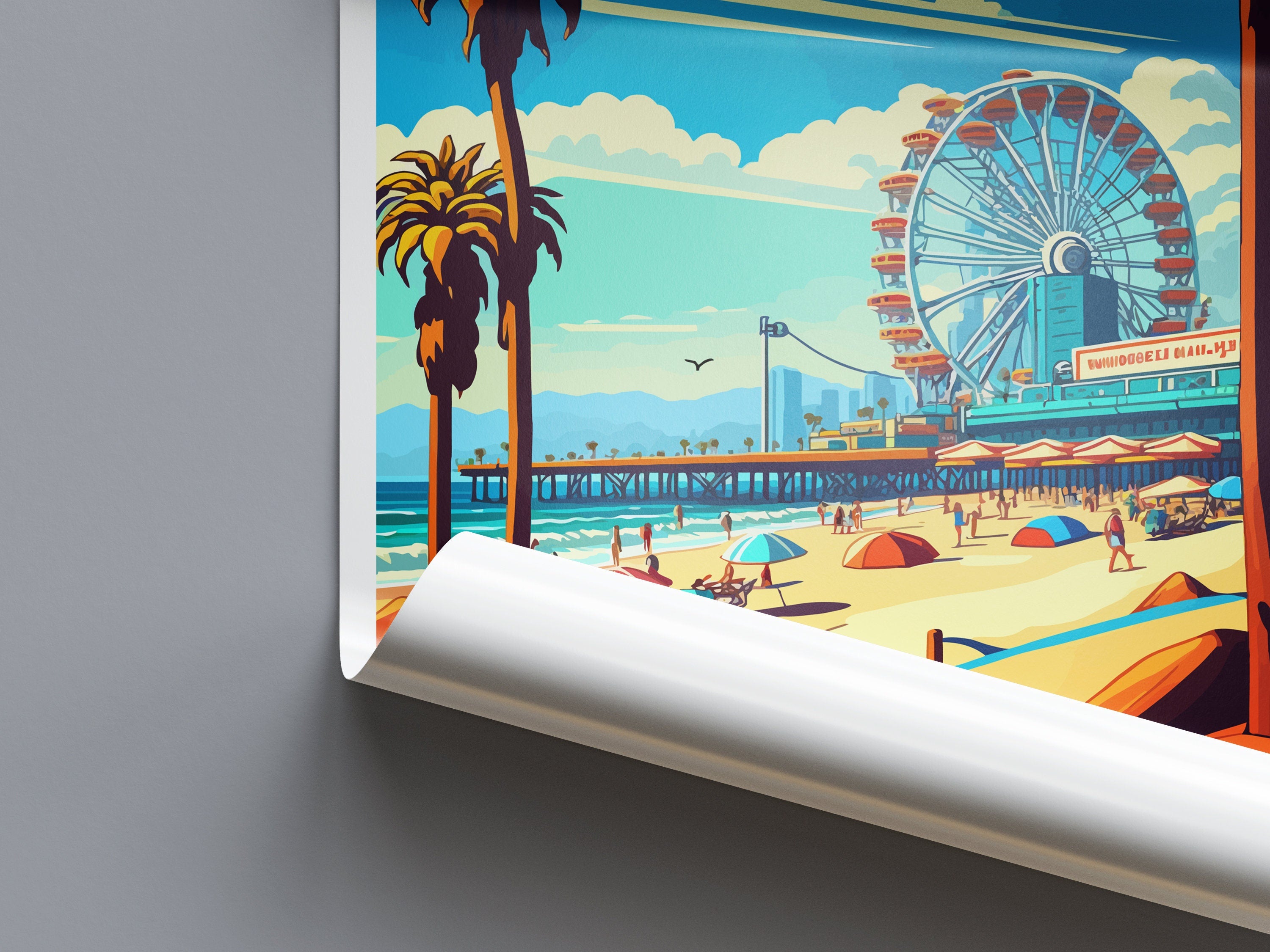 Santa Monica Travel Print