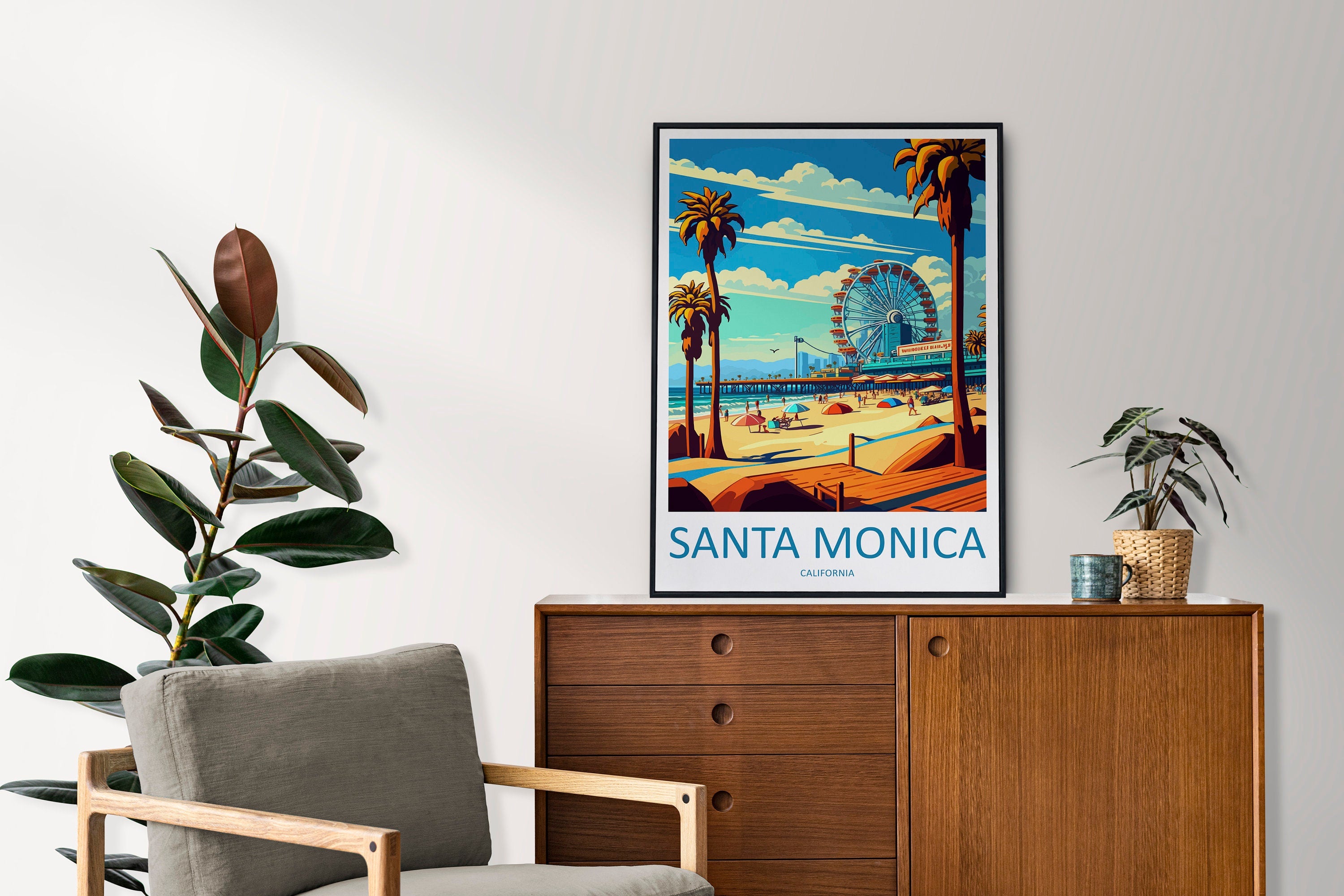 Santa Monica Travel Print