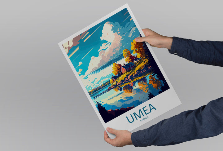 Umea Travel Print Wall Art Umea Wall Hanging Home Décor Umea Gift Art Lovers Sweden Art Lover Gift Umea Travel Art Poster
