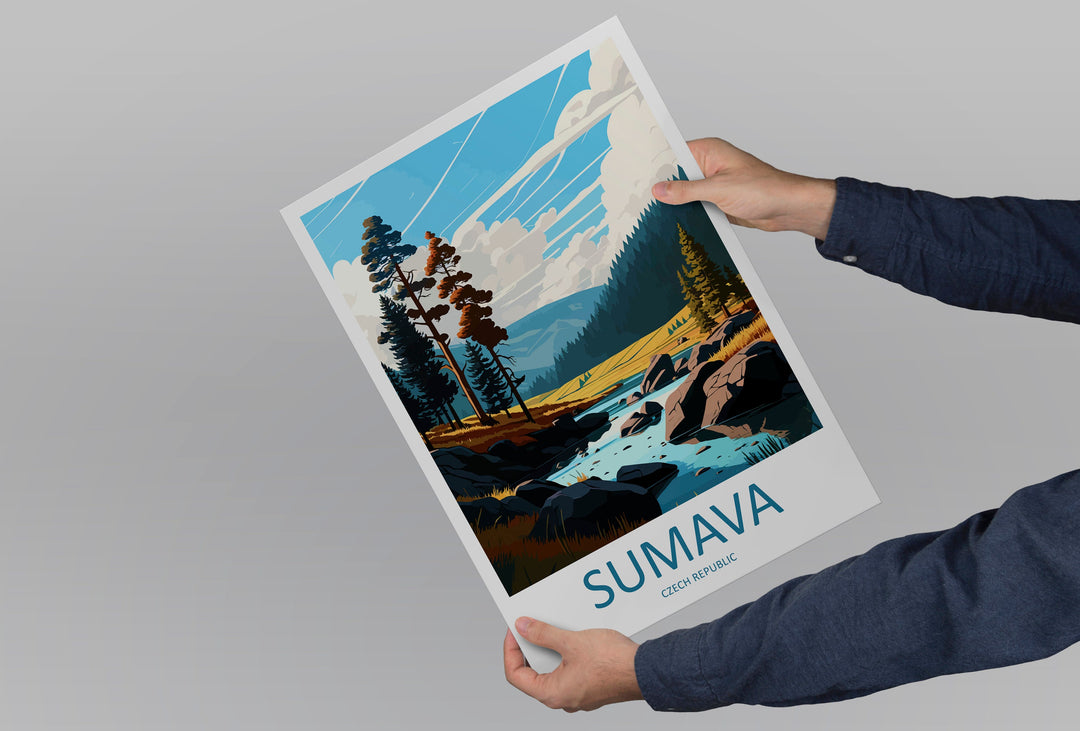 Sumava Travel Print Wall Art Sumava Wall Hanging Home Décor Sumava Gift Art Lovers Czech Republic Art Lover Gift Sumava Art Decor