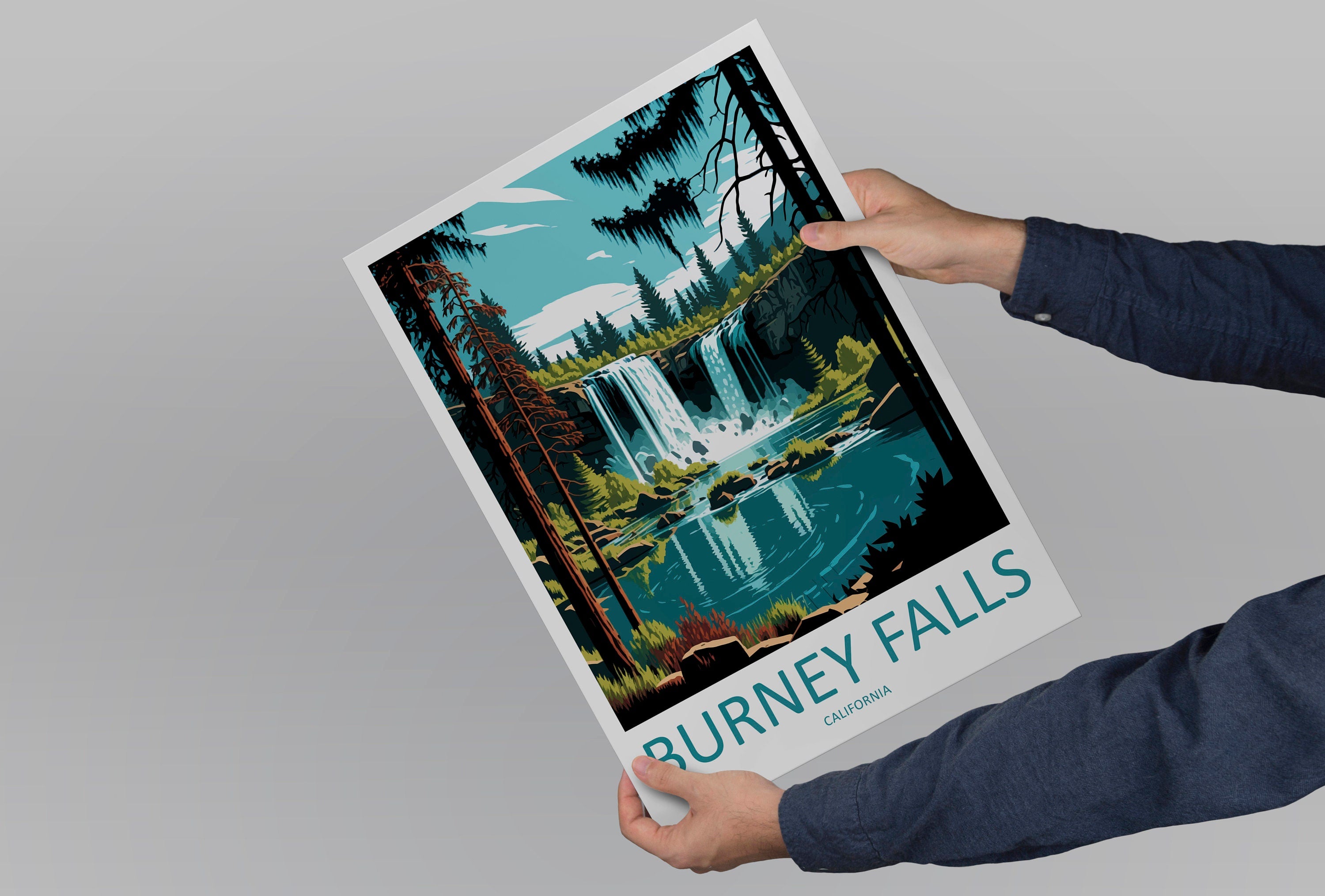 Burney Falls Travel Print