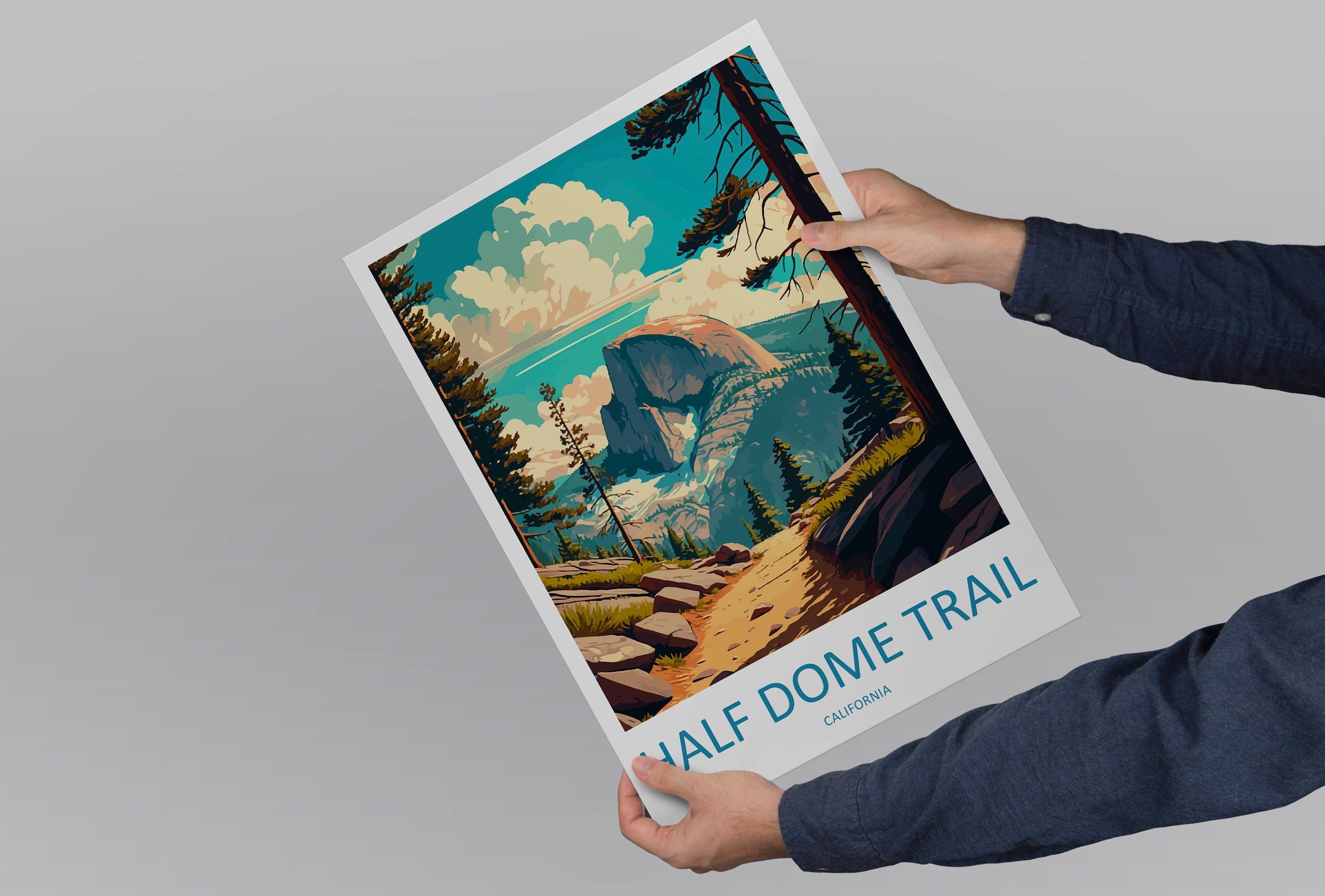 Half Dome Trail Yosemite Travel Print