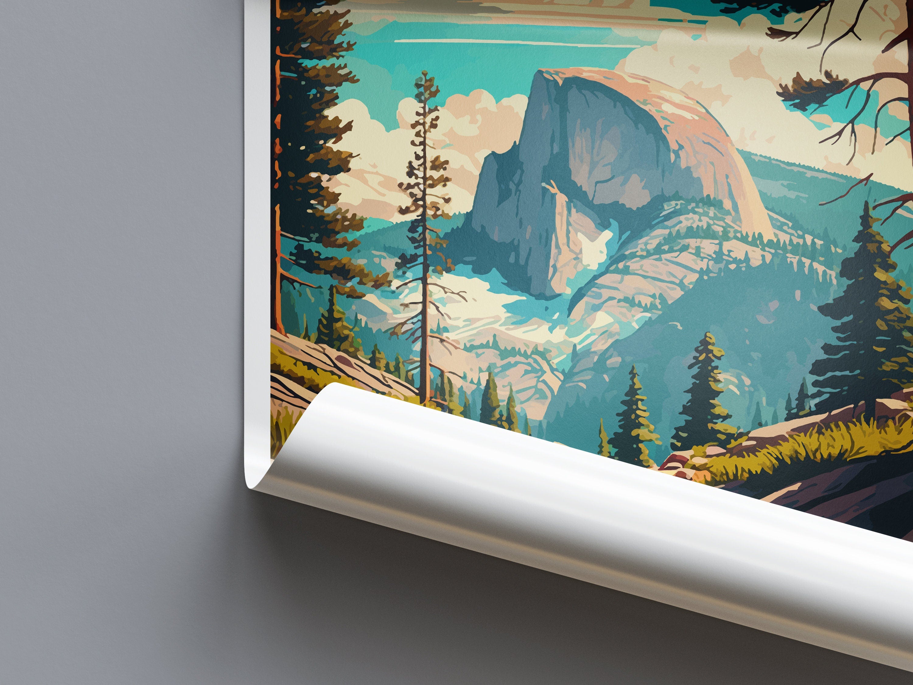 Half Dome Trail Yosemite Travel Print