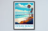 Ocean Beach Travel Print