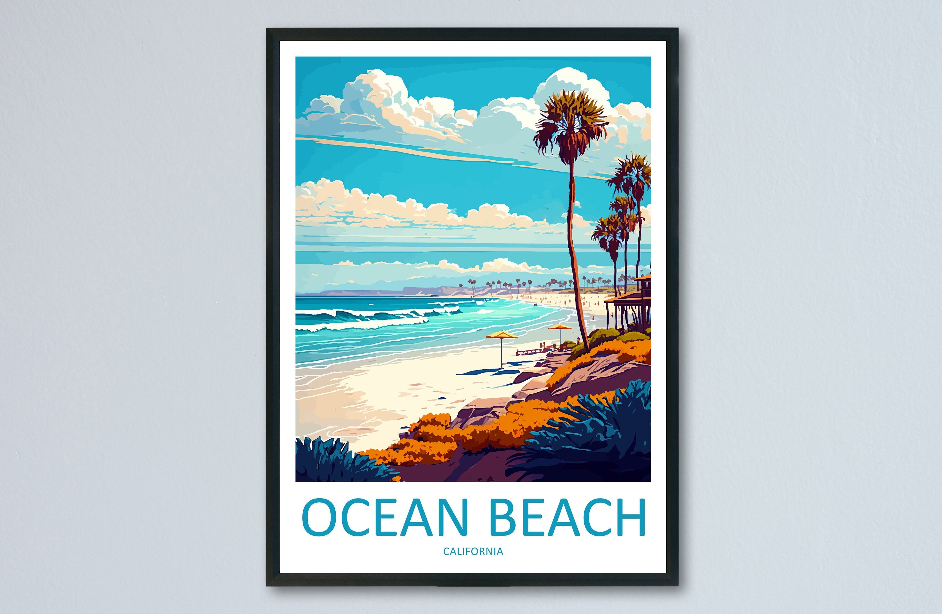 Ocean Beach Travel Print