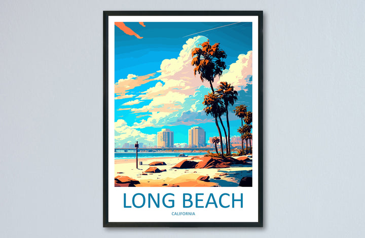 Long Beach Travel Print Wall Art Long Beach Wall Hanging Home Décor Long Beach Gift Art Lovers California Art Poster Long Beach Cali City