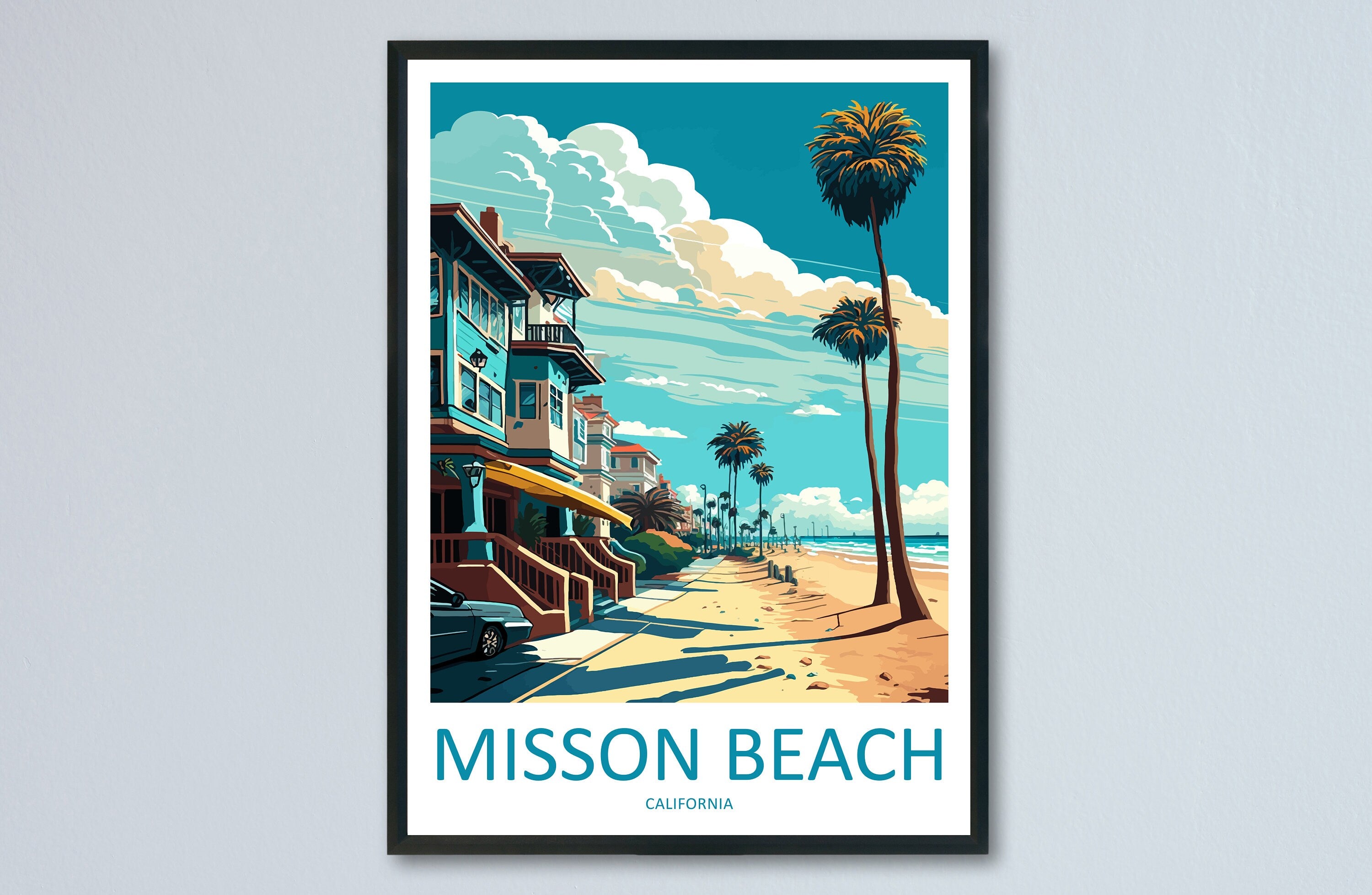 Mission Beach Travel Print