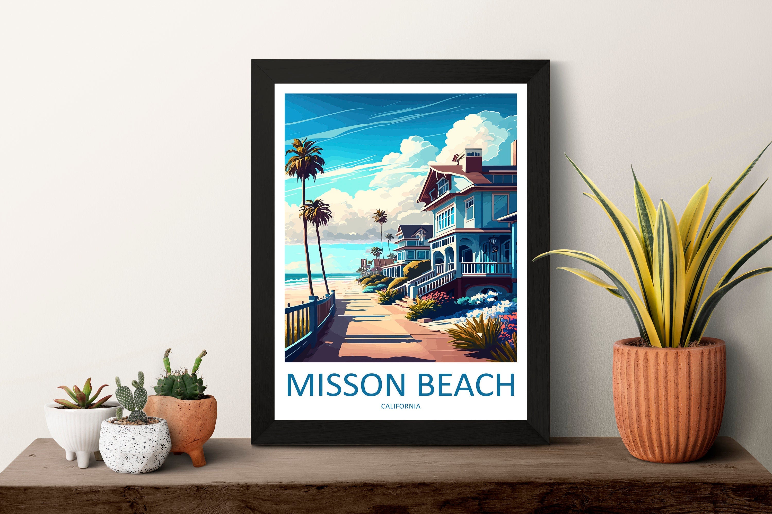 Mission Beach Travel Print