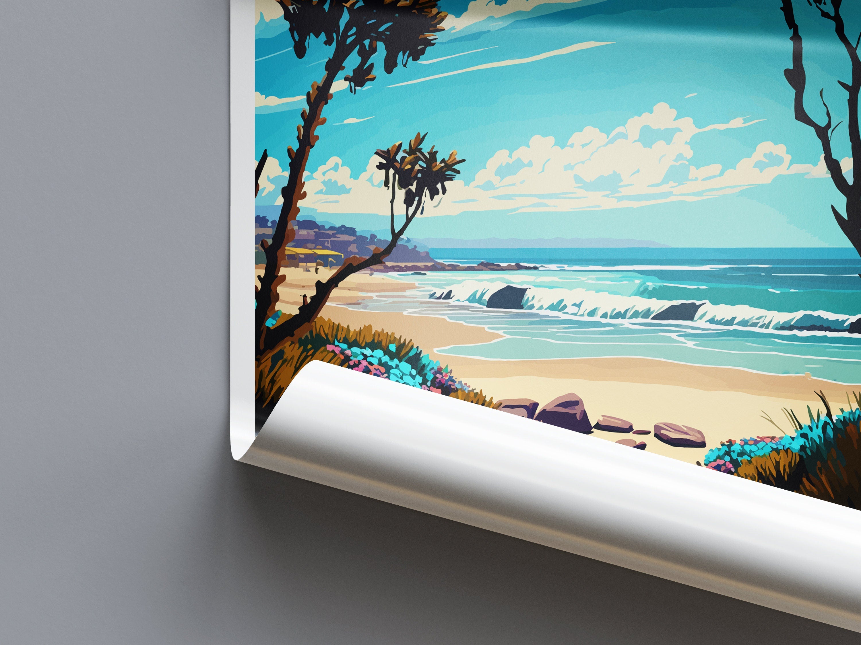 Rincon Beach Travel Print