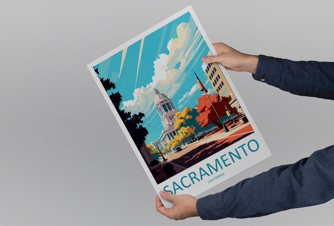 Sacramento Travel Print Wall Art Sacramento Wall Hanging Home Décor Sacramento Gift Art Lovers California Art Poster Sacramento Wall Art