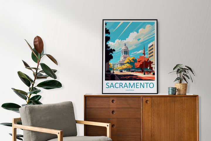 Sacramento Travel Print Wall Art Sacramento Wall Hanging Home Décor Sacramento Gift Art Lovers California Art Poster Sacramento Wall Art