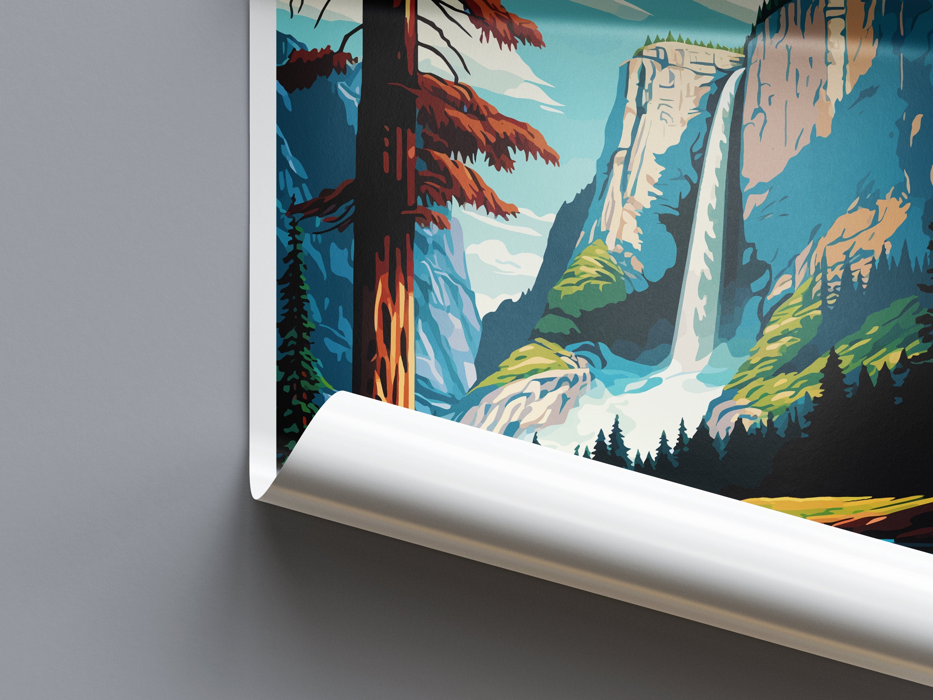 Yosemite Falls Travel Print