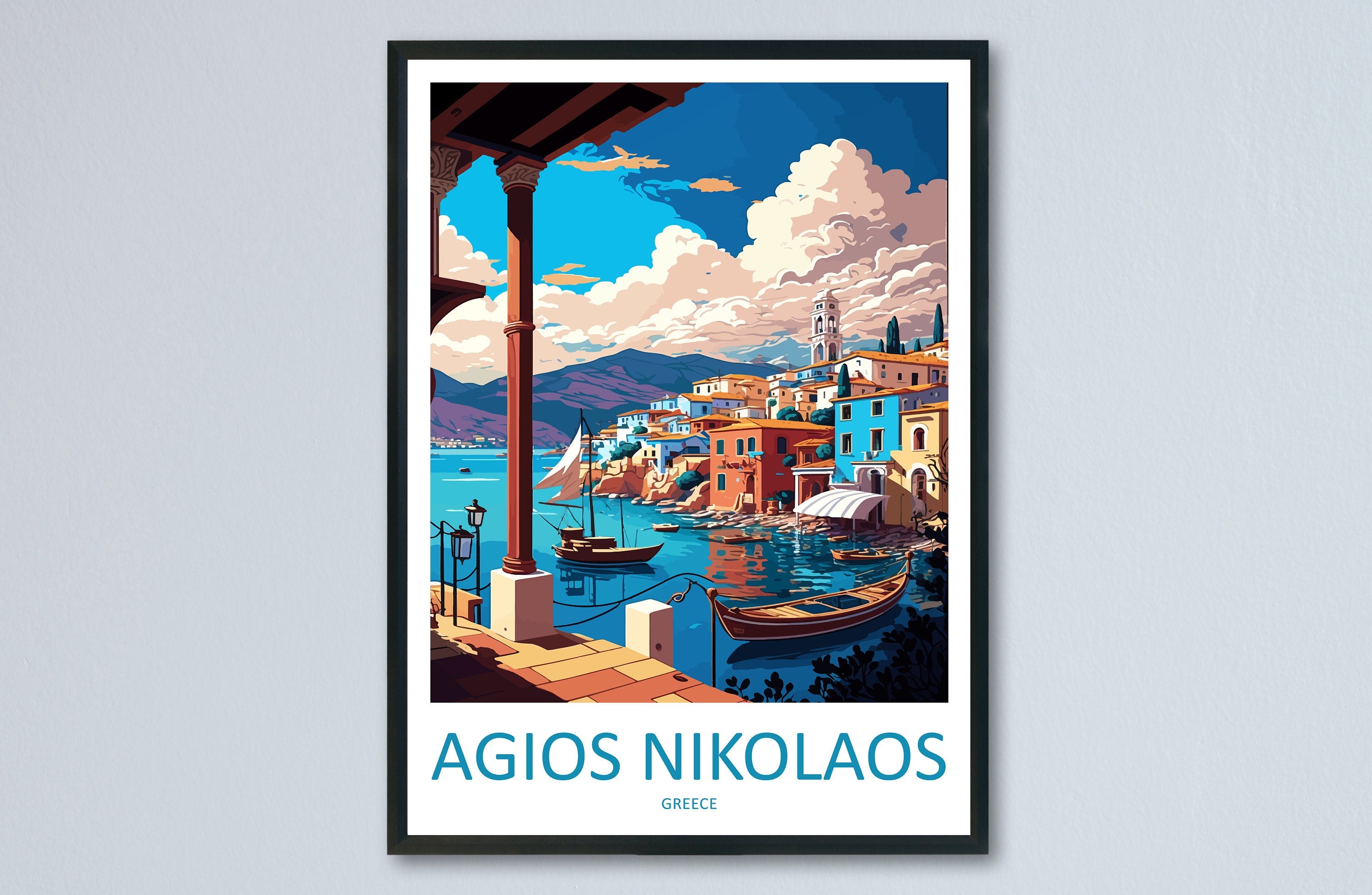 Agios Nikolaos Travel Print