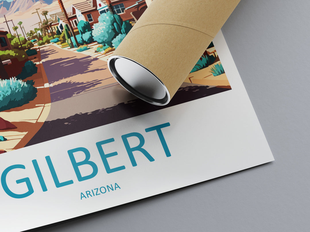 Gilbert Travel Print Wall Art Gilbert Wall Hanging Home Décor Gilbert Gift Art Lovers Arizona Art Lover Gift Arizona Travel Print