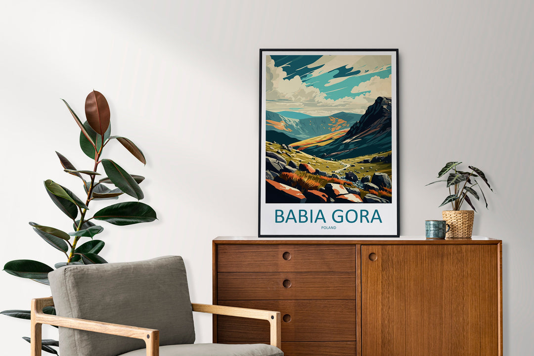 Babia Gora Travel Print Wall Art Babia Gora Wall Hanging Home Décor Babia Gora Gift Art Lovers Poland Art Lover Gift Babia Gora Travel Art