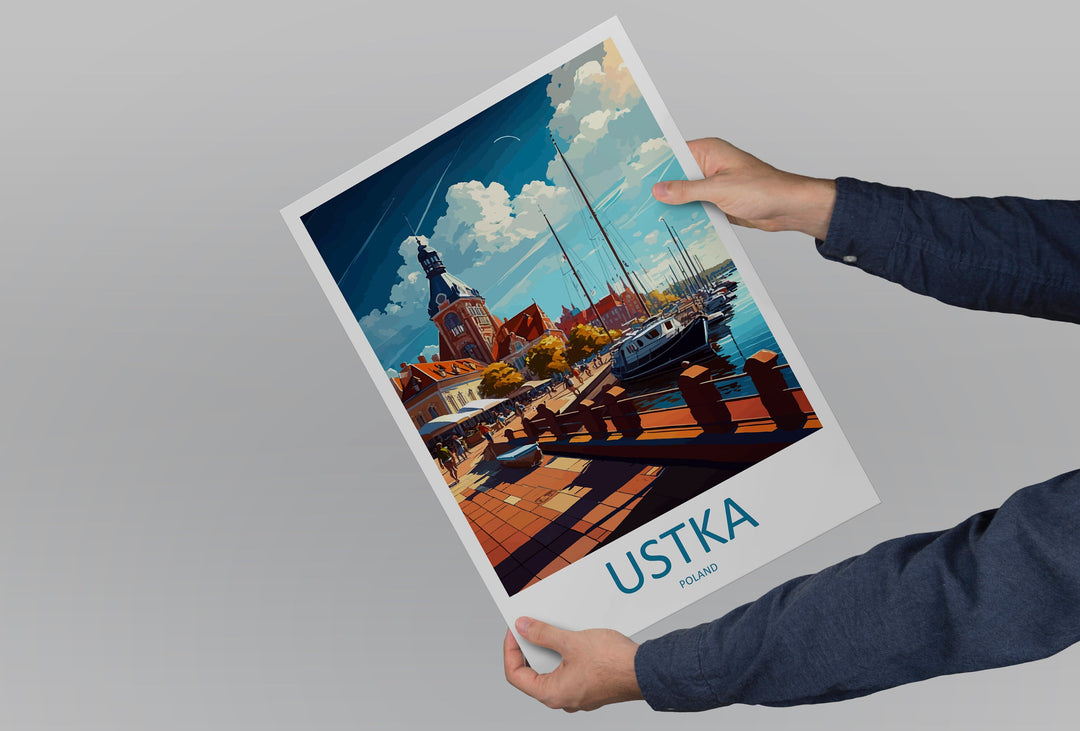 Ustka Travel Print Wall Art Ustka Wall Hanging Home Décor Ustka Gift Art Lovers Poland Art Lover Gift Ustka Travel Wall Art