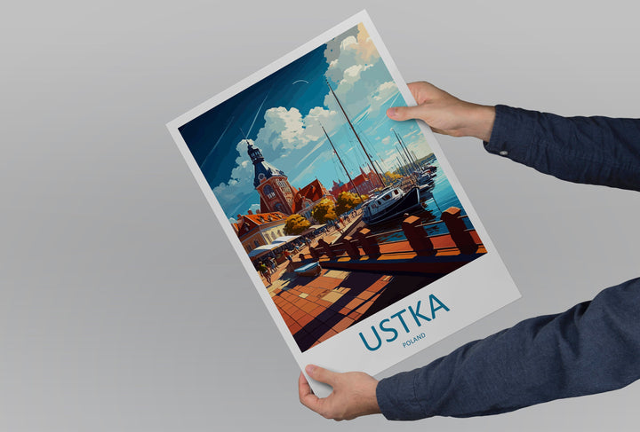 Ustka Travel Print Wall Art Ustka Wall Hanging Home Décor Ustka Gift Art Lovers Poland Art Lover Gift Ustka Travel Wall Art