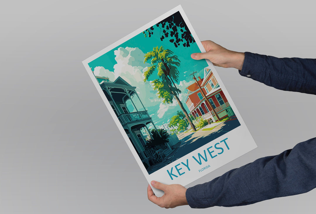 Key West Travel Print Wall Art Key West Wall Hanging Home Décor Key West Gift Art Lovers Florida Art Lover Gift Florida Print