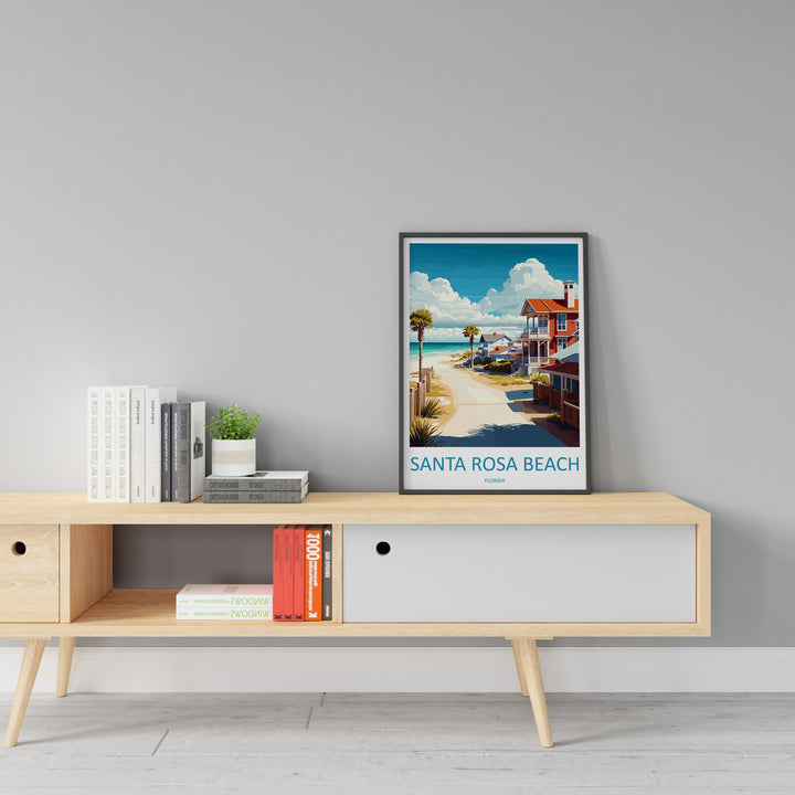 Santa Rosa Beach Travel Print Wall Art Santa Rosa Beach Wall Hanging Home Décor Santa Rosa Beach Gift Art Lovers Florida Art Gift