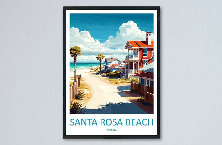 Santa Rosa Beach Travel Print Wall Art Santa Rosa Beach Wall Hanging Home Décor Santa Rosa Beach Gift Art Lovers Florida Art Gift
