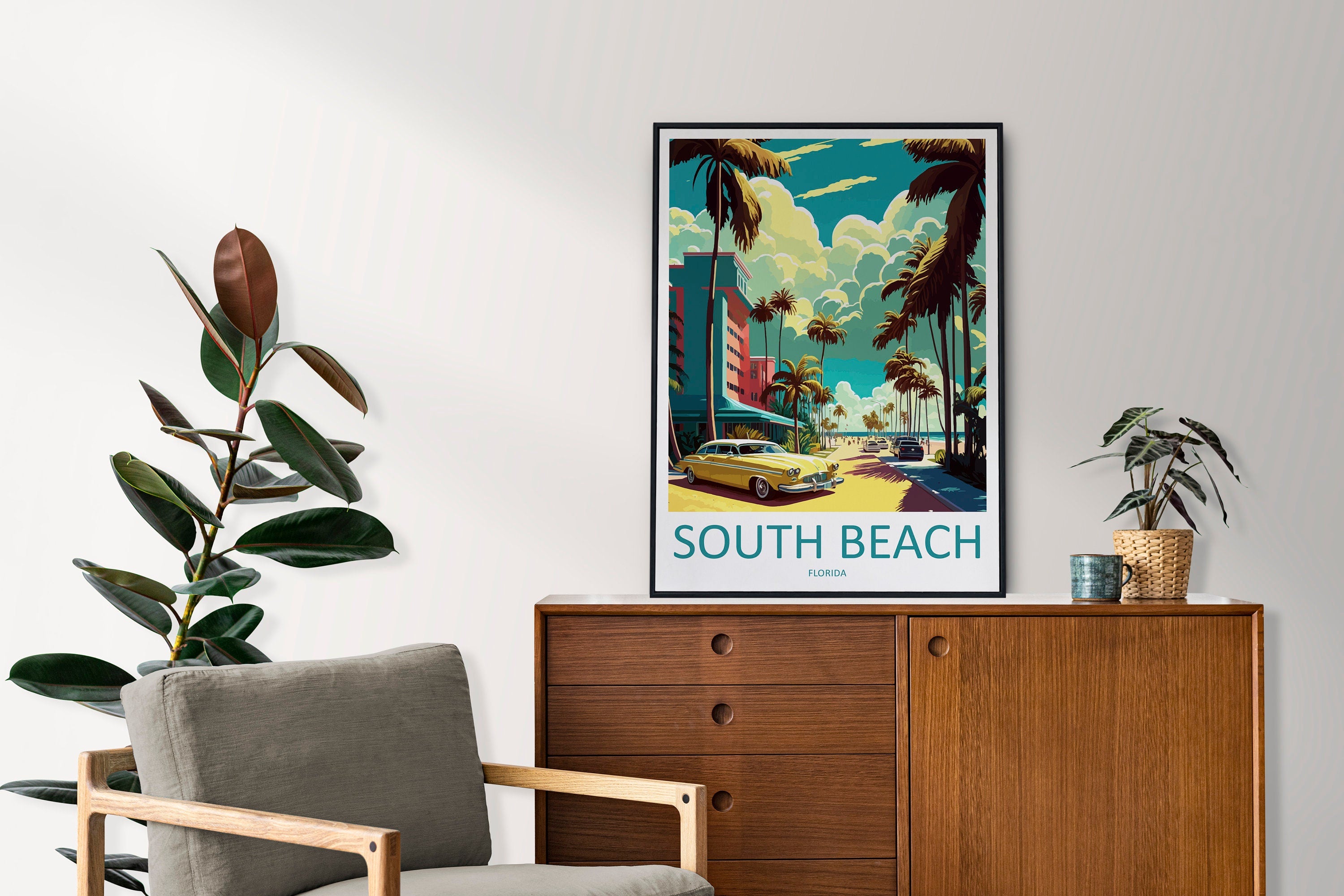 South Beach Travel Print