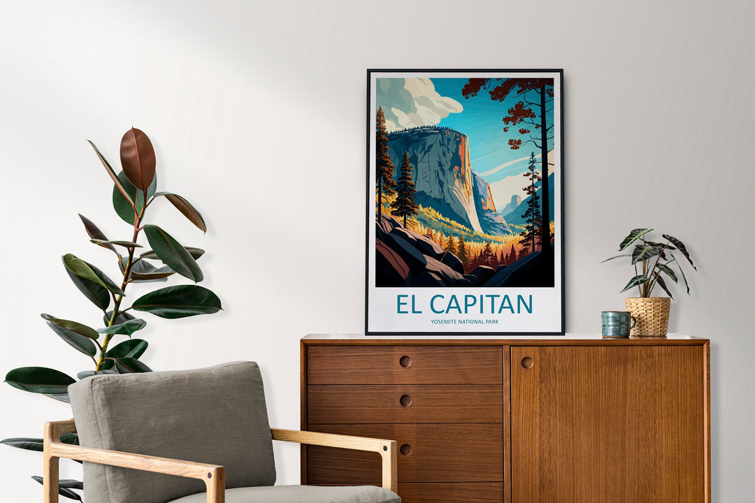 Yosemite El Capitan Travel Print Wall Art Yosemite El Capitan Wall Hanging Home Décor El Capitan Gift Art Lovers California Art Poster