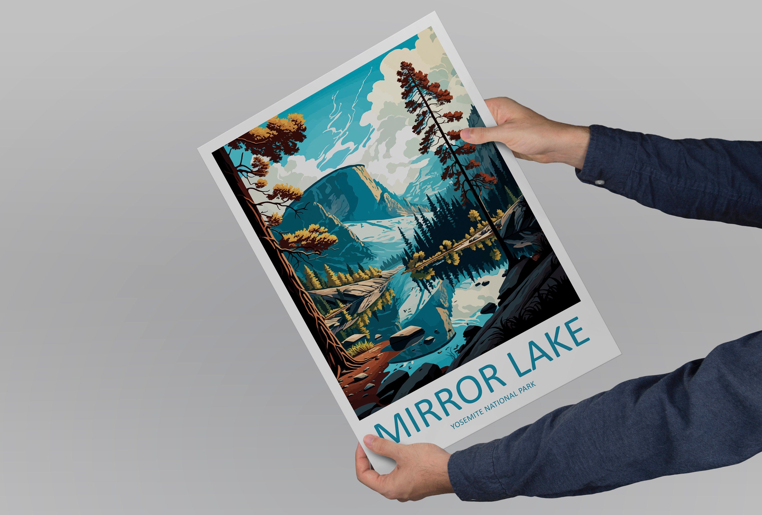 Yosemite Mirror Lake Travel Print