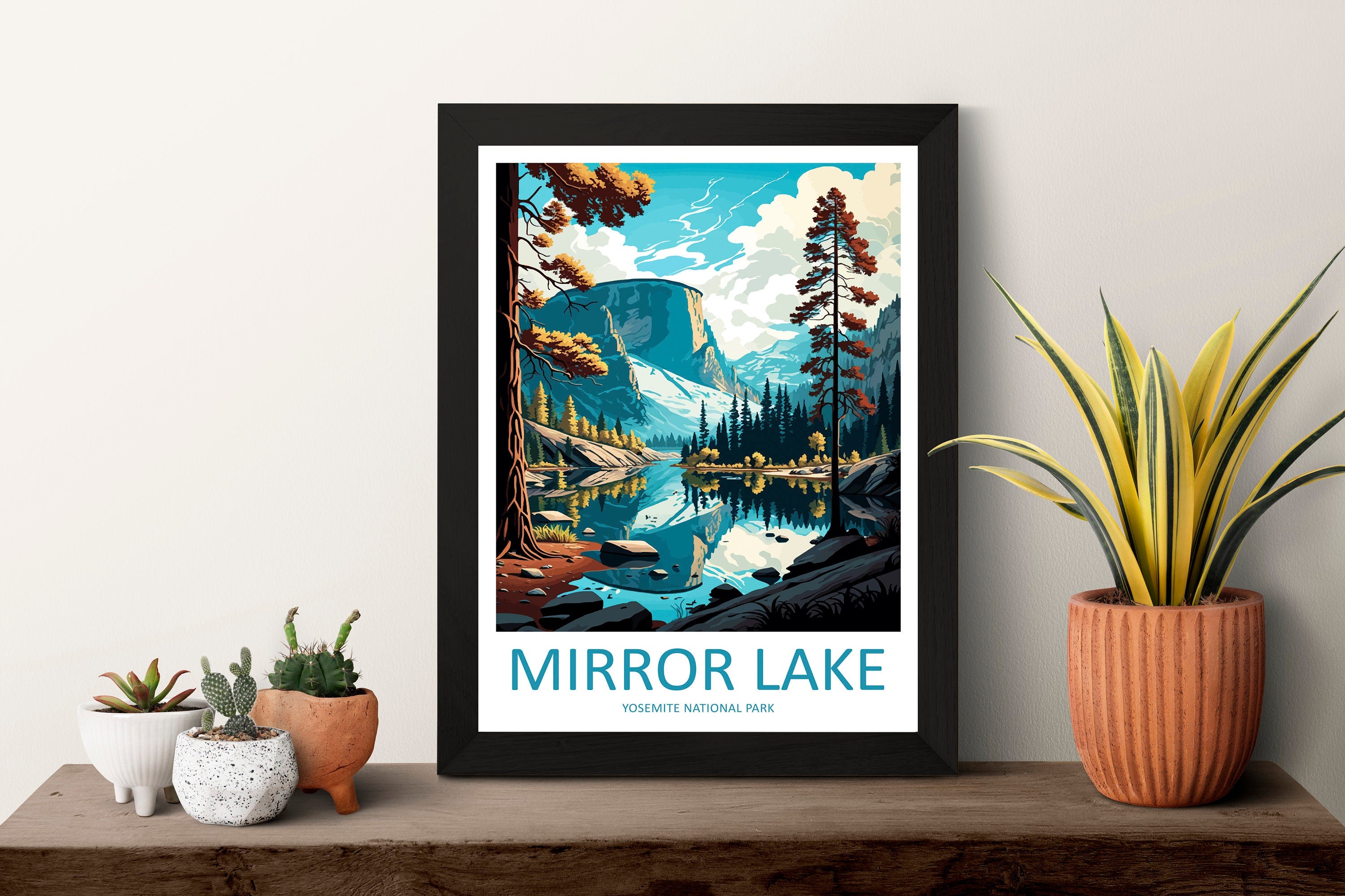 Yosemite Mirror Lake Travel Print