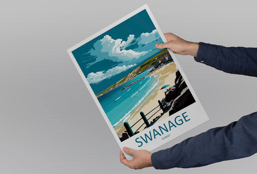 Swanage Travel Print Wall Art Swanage Wall Hanging Home Décor Swanage Gift Art Lovers England Art Lover Gift Swanage Wall Art Poster