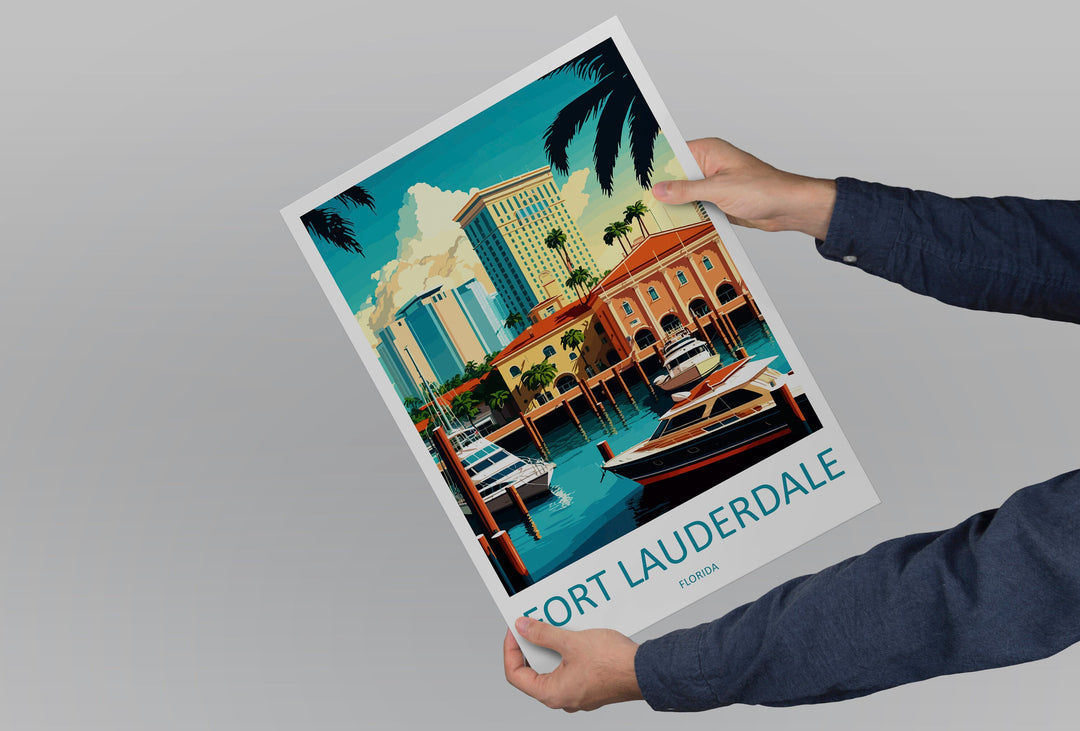 Fort Lauderdale Travel Print Wall Art Fort Lauderdale Wall Hanging Home Décor Fort Lauderdale Gift Art Lovers Florida Art Lover