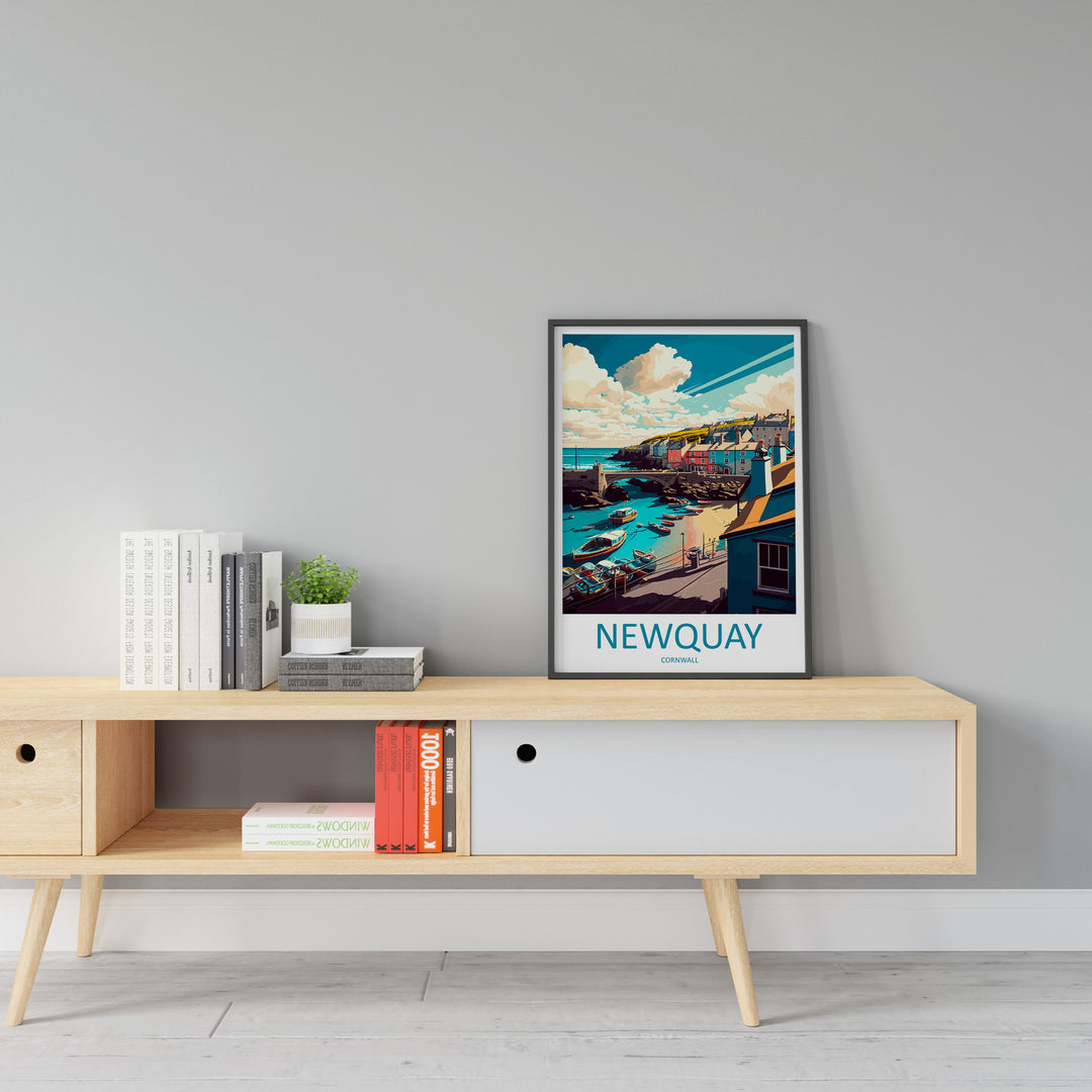 Newquay Travel Print Wall Art Newquay Wall Hanging Home Décor Newquay Gift Art Lovers England Art Lover Gift Newquay Art