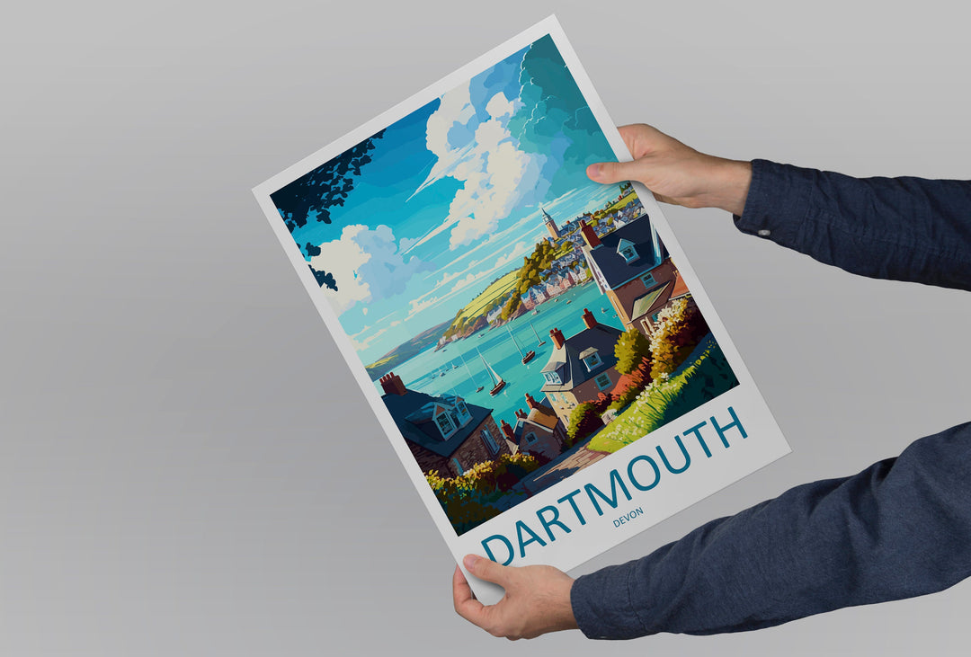 Dartmouth Travel Print Wall Art Dartmouth Wall Hanging Home Décor Dartmouth Gift Art Lovers England Art Lover Gift Dartmouth Art Poster