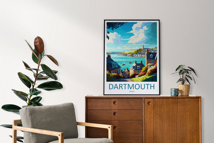 Dartmouth Travel Print Wall Art Dartmouth Wall Hanging Home Décor Dartmouth Gift Art Lovers England Art Lover Gift Dartmouth Art Poster