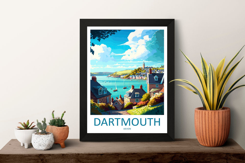Dartmouth Travel Print Wall Art Dartmouth Wall Hanging Home Décor Dartmouth Gift Art Lovers England Art Lover Gift Dartmouth Art Poster