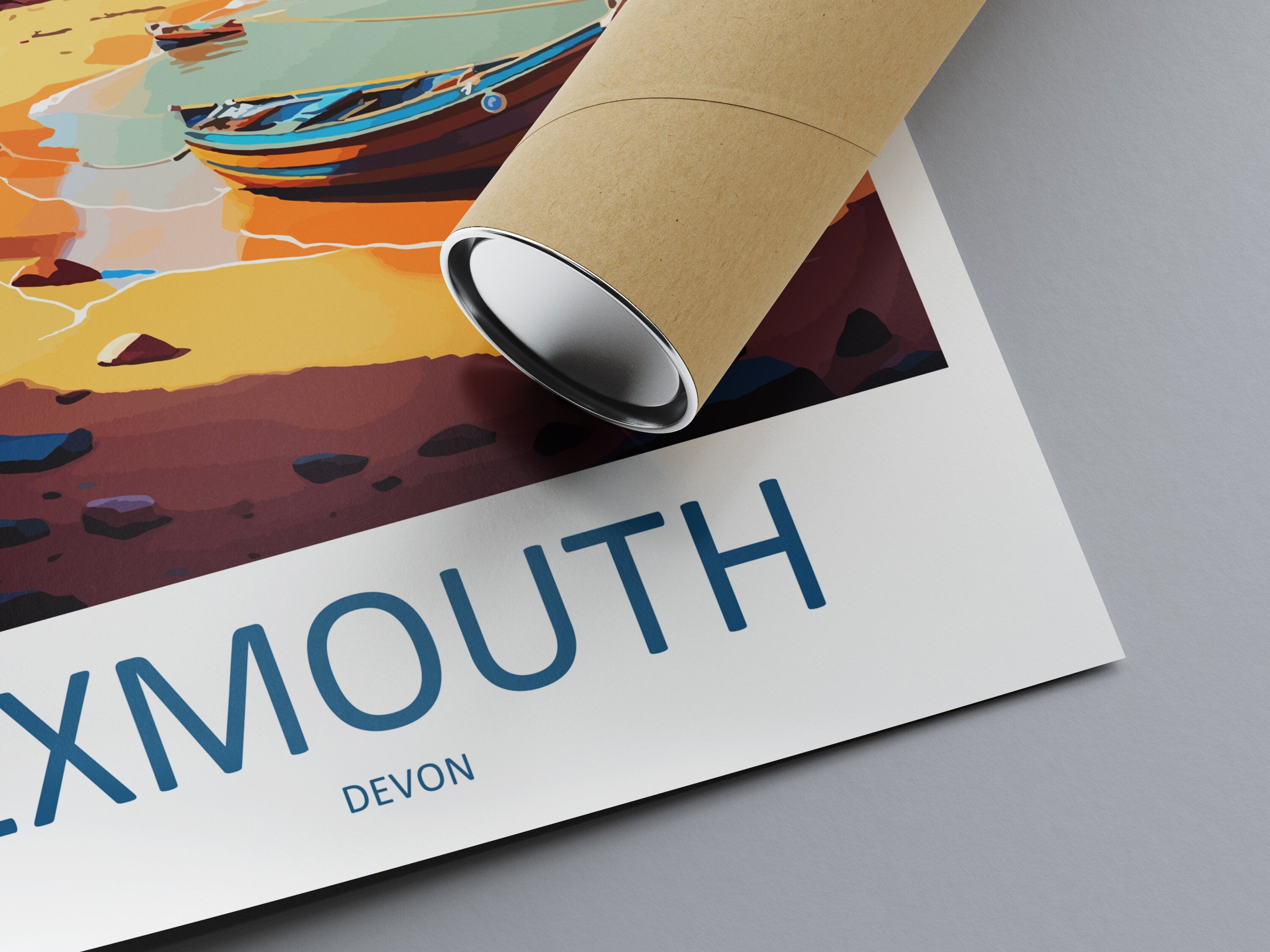 Exmouth Travel Print Wall Art Exmouth Wall Hanging Home Décor Exmouth Gift Art Lovers England Art Lover Gift Exmouth Art Poster