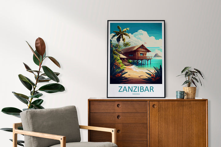 Zanzibar Travel Print Wall Art Zanzibar Wall Hanging Home Décor Zanzibar Gift Art Lovers Tanzania Art Print Zanzibar Wall Décor Art