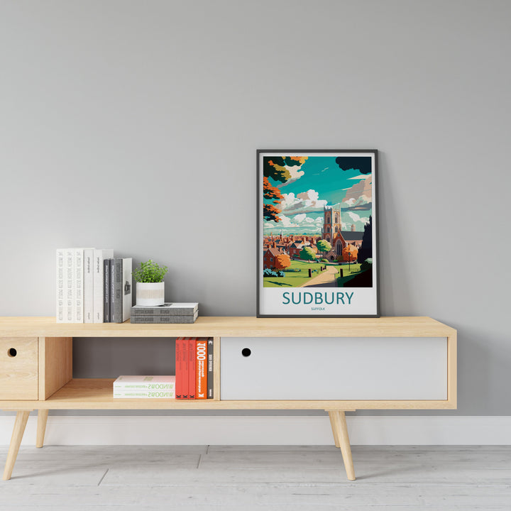 Sudbury Travel Print Wall Art Sudbury Wall Hanging Home Décor Sudbury Gift Art Lovers England Art Lover Gift Sudbury Art