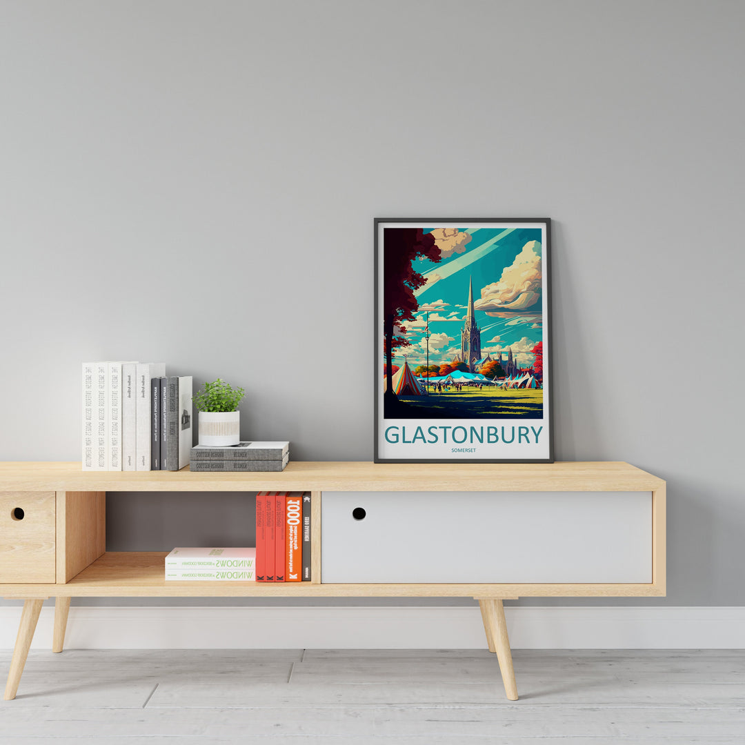 Glastonbury Travel Print Wall Art Glastonbury Wall Hanging Home Décor Glastonbury Gift Art Lovers England Art Lover Gift Glastonbury Decor