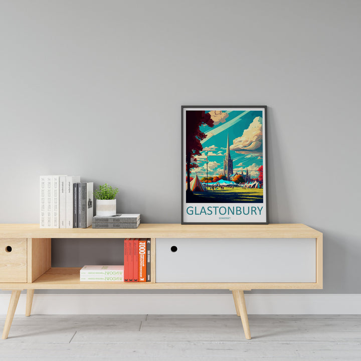 Glastonbury Travel Print Wall Art Glastonbury Wall Hanging Home Décor Glastonbury Gift Art Lovers England Art Lover Gift Glastonbury Decor