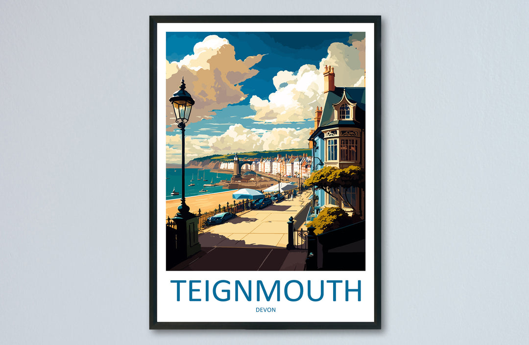 Teignmouth Travel Print Wall Art Teignmouth Wall Hanging Home Décor Teignmouth Gift Art Lovers England Art Lover Gift Teignmouth Art